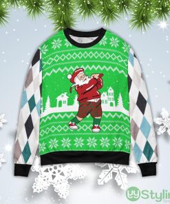 Golfer Santa Christmas Gift Ugly Christmas Sweater Product Photo 1