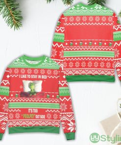 Grinch Disney It's Too Peopley Outside Ugly Christmas Sweater Product Photo 1