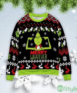Grinch Merry Whatever Christmas Gift Ugly Christmas Sweater Product Photo 1