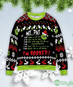 Grinch My Day I’m Booked Christmas Gift Ugly Christmas Sweater Product Photo 1