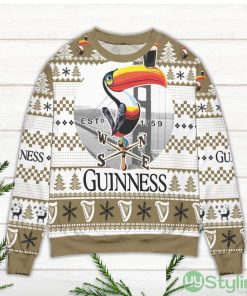Guinness Beer Logo Checkered Pattern Claus Ugly Christmas Sweater Product Photo 2