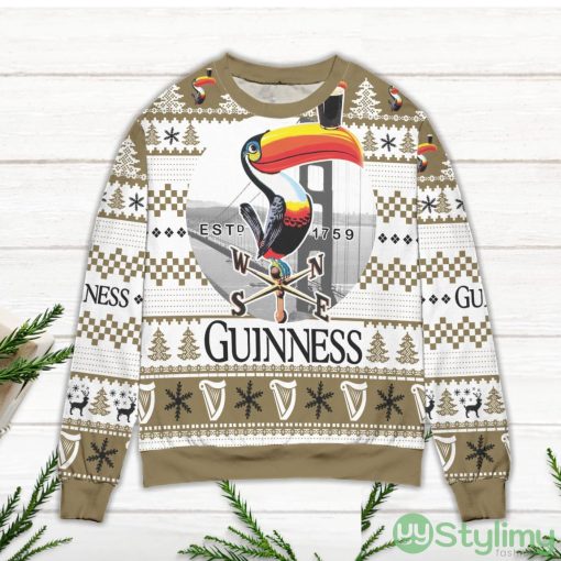 Guinness Beer Logo Checkered Pattern Claus Ugly Christmas Sweater
