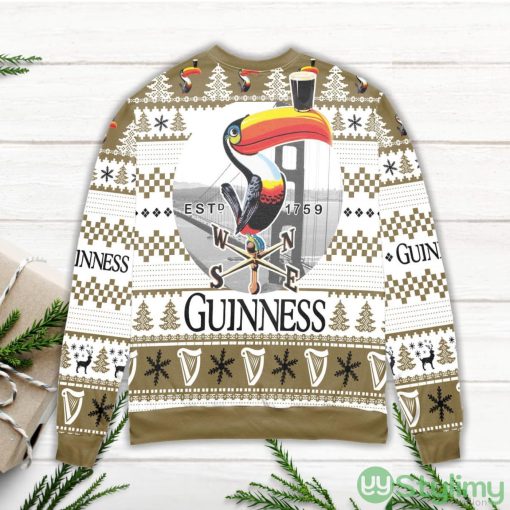 Guinness Beer Logo Checkered Pattern Claus Ugly Christmas Sweater