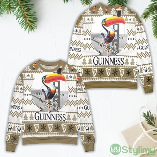 Guinness Beer Logo Checkered Pattern Claus Ugly Christmas Sweater