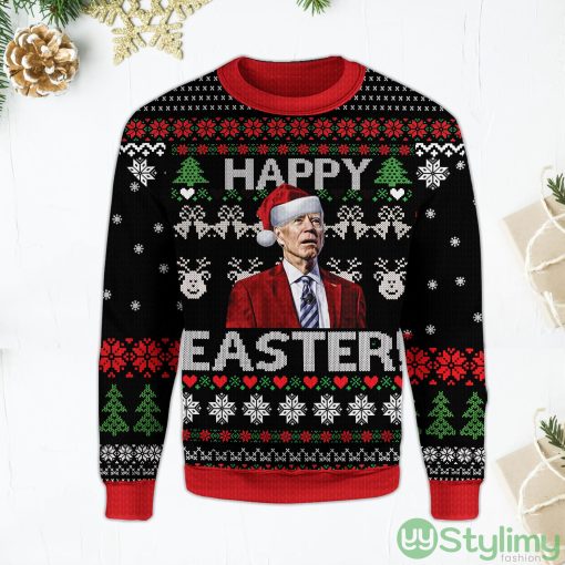 Happy Easter Biden Funny Santa Joe Biden Black Ugly Christmas Sweater