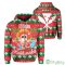 Hawaii Mele Kalikimaka Funny Santa Surfing Lover Christmas 3D Hoodie Zip Hoodie Product Photo 2