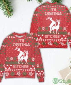 It's Christmas Bitches Ugly Christmas Sweater Product Photo 1