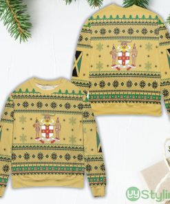 Jamaica Motto Out Of Many One People Snowflake Pattern Ugly Christmas Sweater Product Photo 1