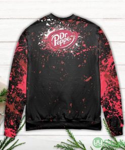 Jason Voorhees Drinking Dr. Pepper Splatter Paint Ugly Christmas Sweater Product Photo 3