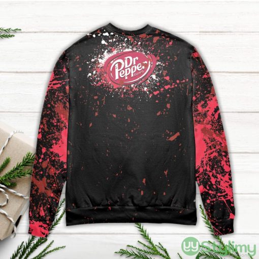 Jason Voorhees Drinking Dr. Pepper Splatter Paint Ugly Christmas Sweater