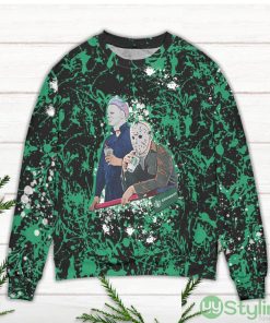 Jason Voorhees Drinking Starbucks Ugly Christmas Sweater Product Photo 3