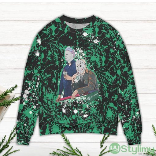 Jason Voorhees Drinking Starbucks Ugly Christmas Sweater
