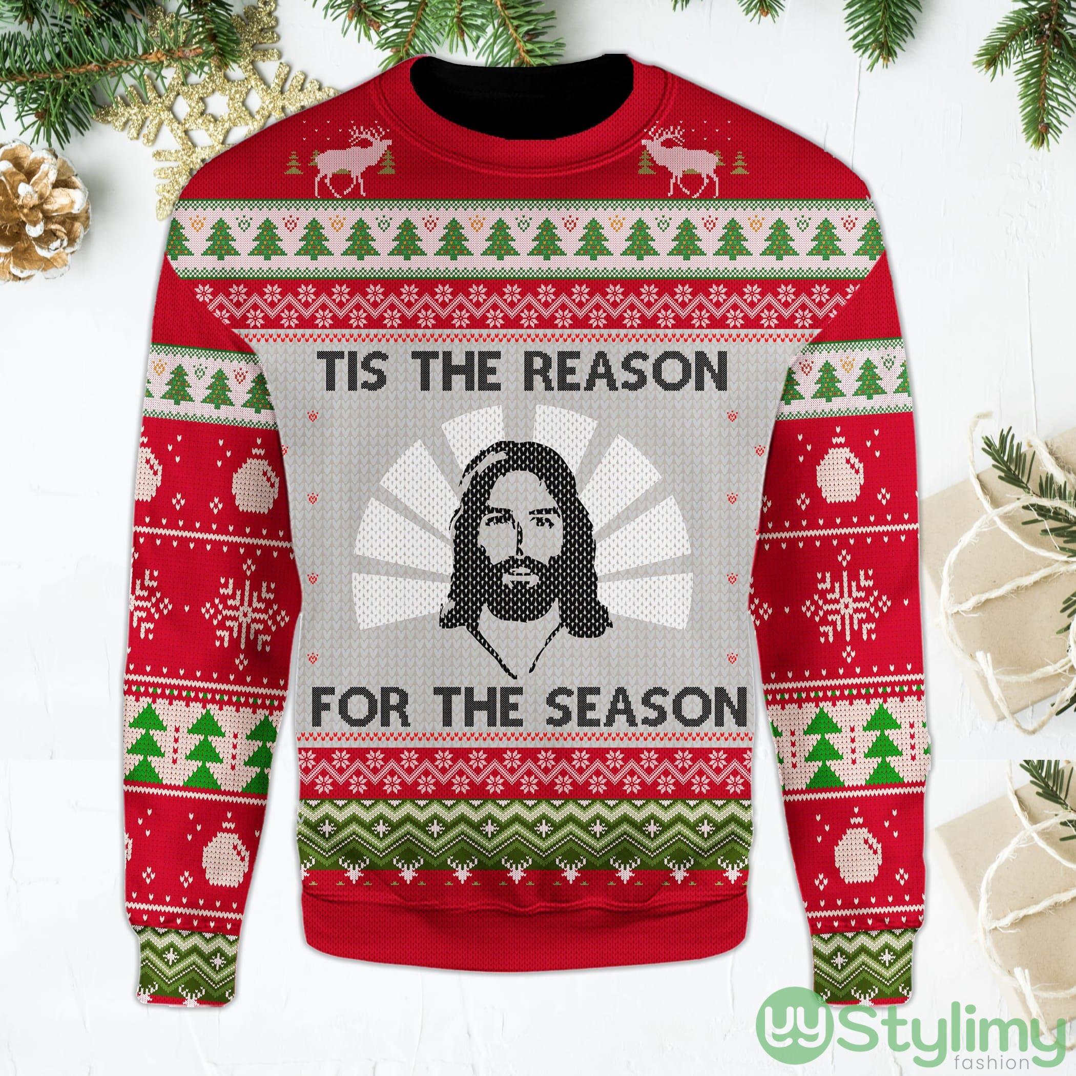 Jesus Birthday Tis The Reason For The Season Ugly Christmas Sweater 3 Jesus Birthday Tis The Reason For The Season Ugly Christmas Sweater Product Photo 1