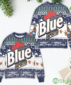 Labatt Blue Imported Pine Tree Pattern Ugly Christmas Sweater Product Photo 1
