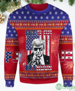 Let's Go Brandon Christmas Sweater Donald Trump FJB Christmas Red Ugly Christmas Sweater Product Photo 1