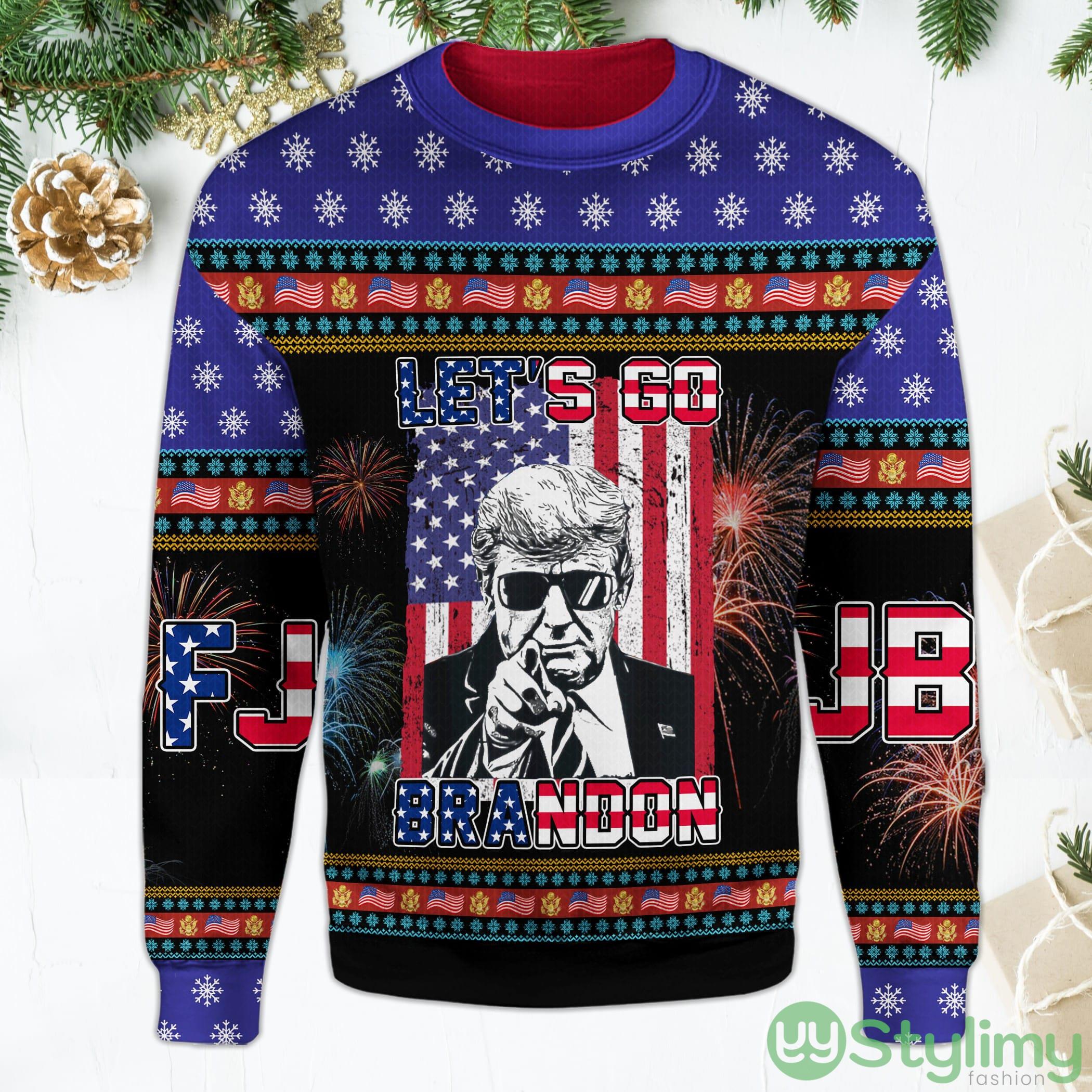 Let's Go Brandon Christmas Sweater Donald Trump FJB Christmas Ugly Christmas Sweater 2 lets go brandon christmas sweater donald trump fjb christmas ugly christmas sweater