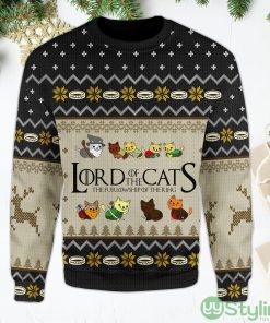 Lord of The Cats Sweater for LOTR Movies Fans & Cat Lovers Black Ugly Christmas Sweater Product Photo 1