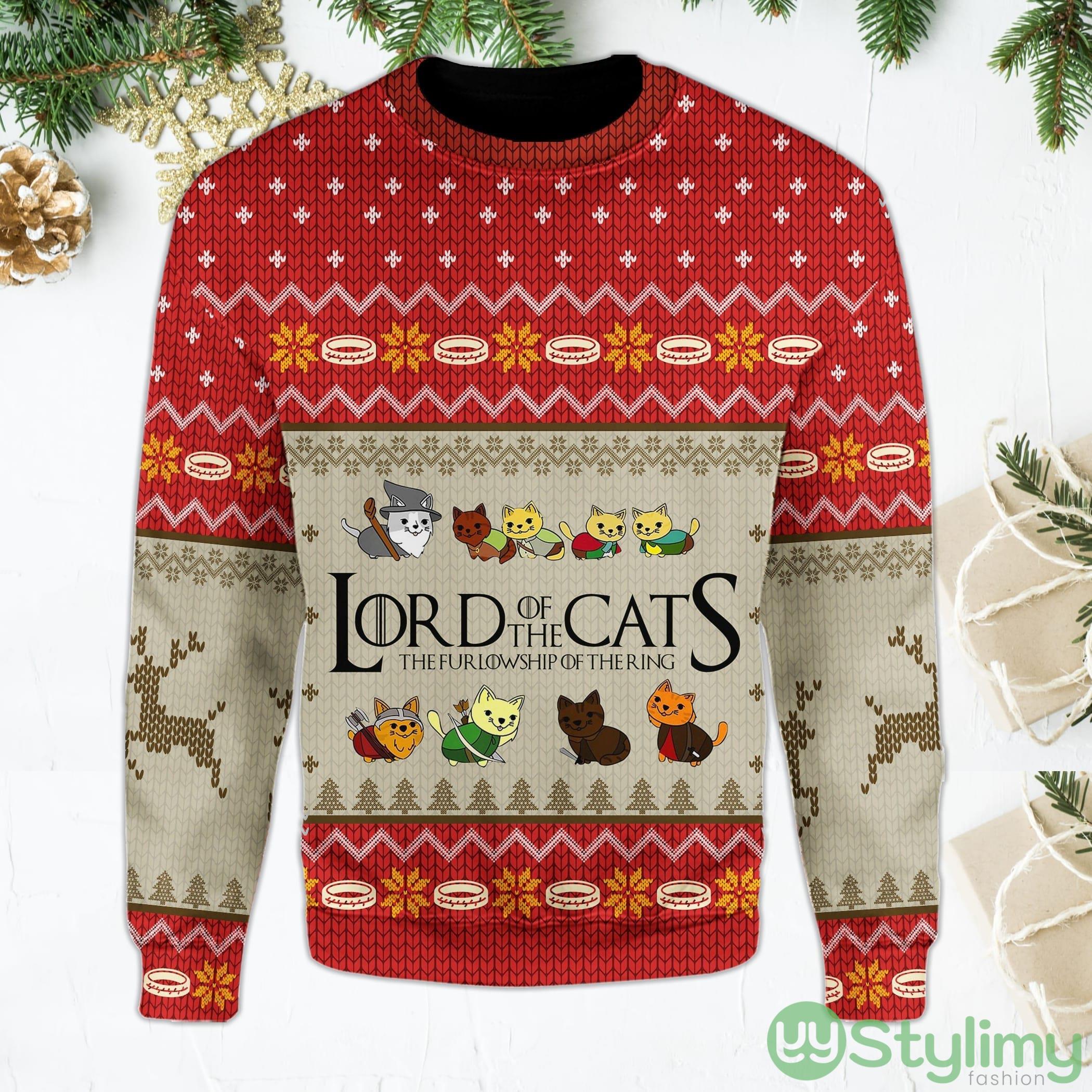 Lord of The Cats Sweater for LOTR Movies Fans & Cat Lovers Red Ugly Christmas Sweater 2 Lord of The Cats Sweater for LOTR Movies Fans & Cat Lovers Red Ugly Christmas Sweater Product Photo 1