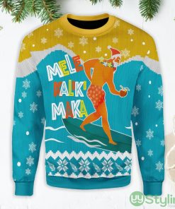 Mele Kalikimaka Surfing Santa Ugly Christmas Sweater Product Photo 1