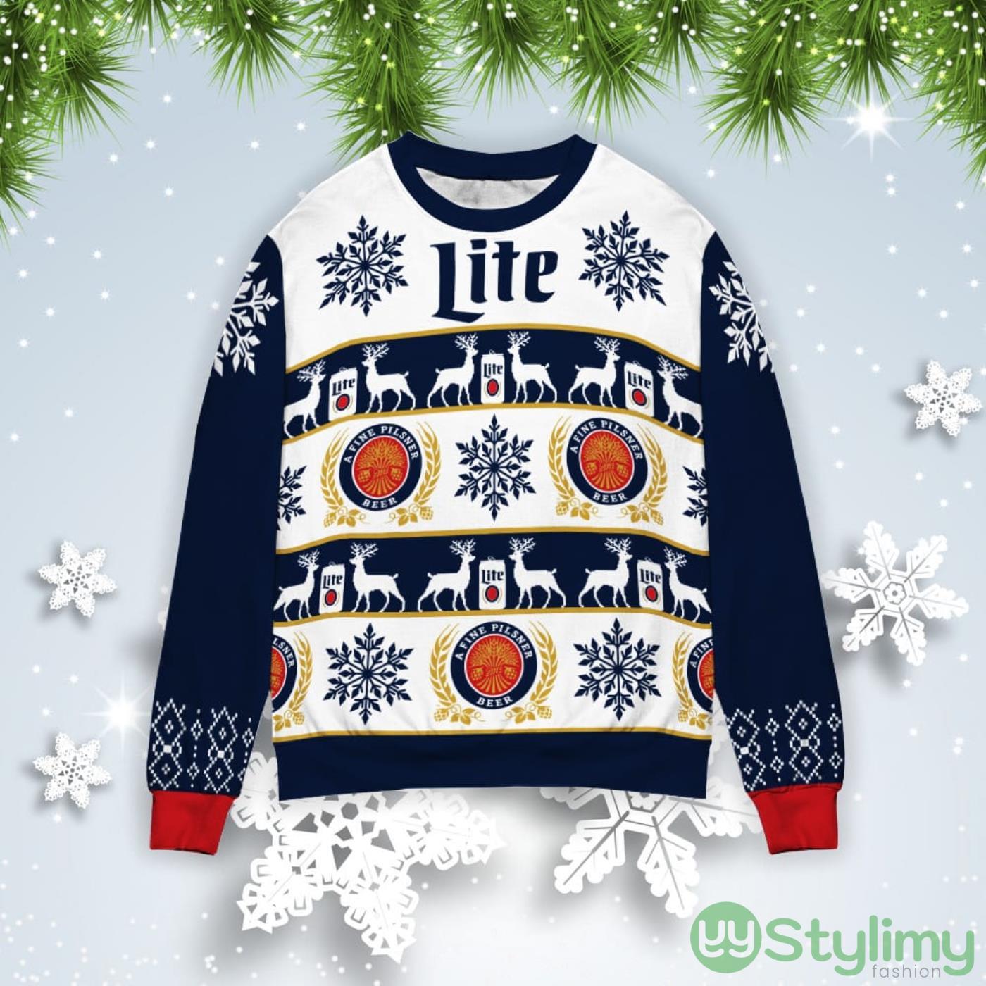 Miller Lite Christmas Gift Ugly Christmas Sweater 2 Miller Lite Christmas Gift Ugly Christmas Sweater Product Photo 1