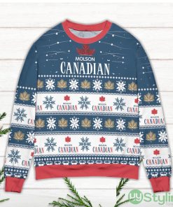 Molson Canadian Beer Snowflake Pattern Ugly Christmas Sweater Product Photo 2