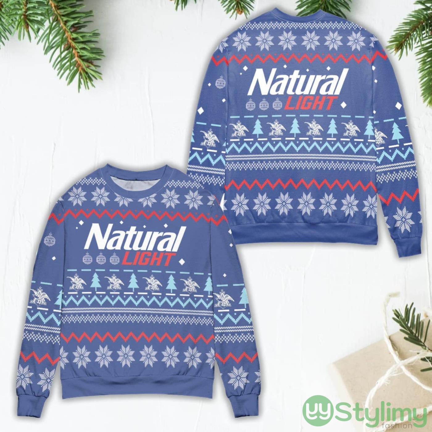 Natural Light Snowflakes Pattern Ugly Christmas Sweater 4 Natural Light Snowflakes Pattern Ugly Christmas Sweater Product Photo 1