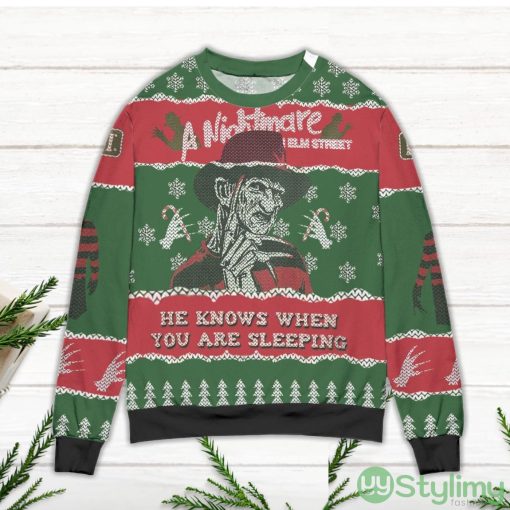 Nightmare On Elm Street He Knows Ugly Christmas Sweater