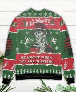 Nightmare On Elm Street He Knows Ugly Christmas Sweater Product Photo 3