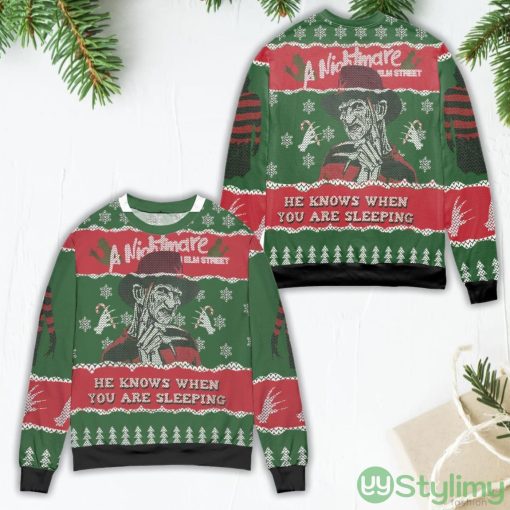 Nightmare On Elm Street He Knows Ugly Christmas Sweater