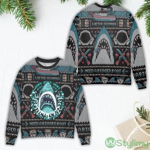 Pixel Jaws We’re Gonna Need A Bigger Boat Ugly Christmas Sweater