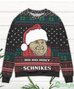 Pretty Tommy Boy Ho Ho Holy Schnikes Snowflake Pattern Ugly Christmas Sweater Product Photo 2