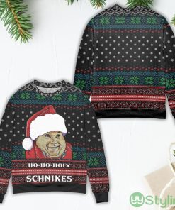 Pretty Tommy Boy Ho Ho Holy Schnikes Snowflake Pattern Ugly Christmas Sweater Product Photo 1