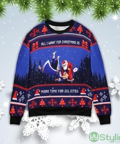 Santa All I Want For Christmas Is More Time For Jiu Jitsu Christmas Gift Ugly Christmas Sweater Product Photo 1