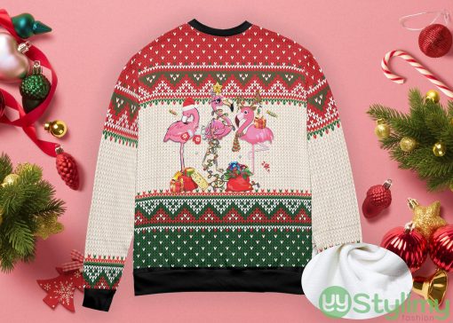 Santa Flamingo  Pink Flamingo Ugly Christmas Sweater