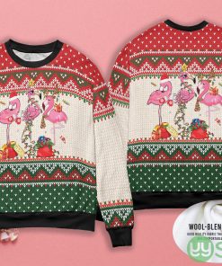 Santa Flamingo Pink Flamingo Ugly Christmas Sweater Product Photo 1