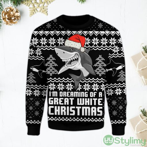 Shark I’m Dreaming Of A Great White Christmas Ugly Christmas Sweater