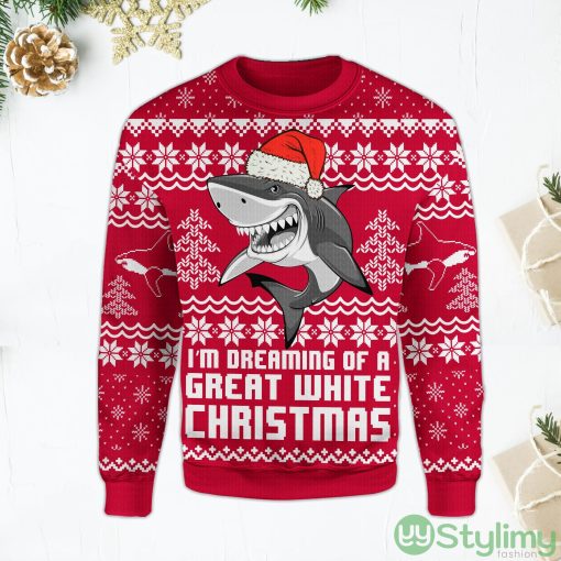 Shark I’m Dreaming Of A Great White Christmas Ugly Christmas Sweater