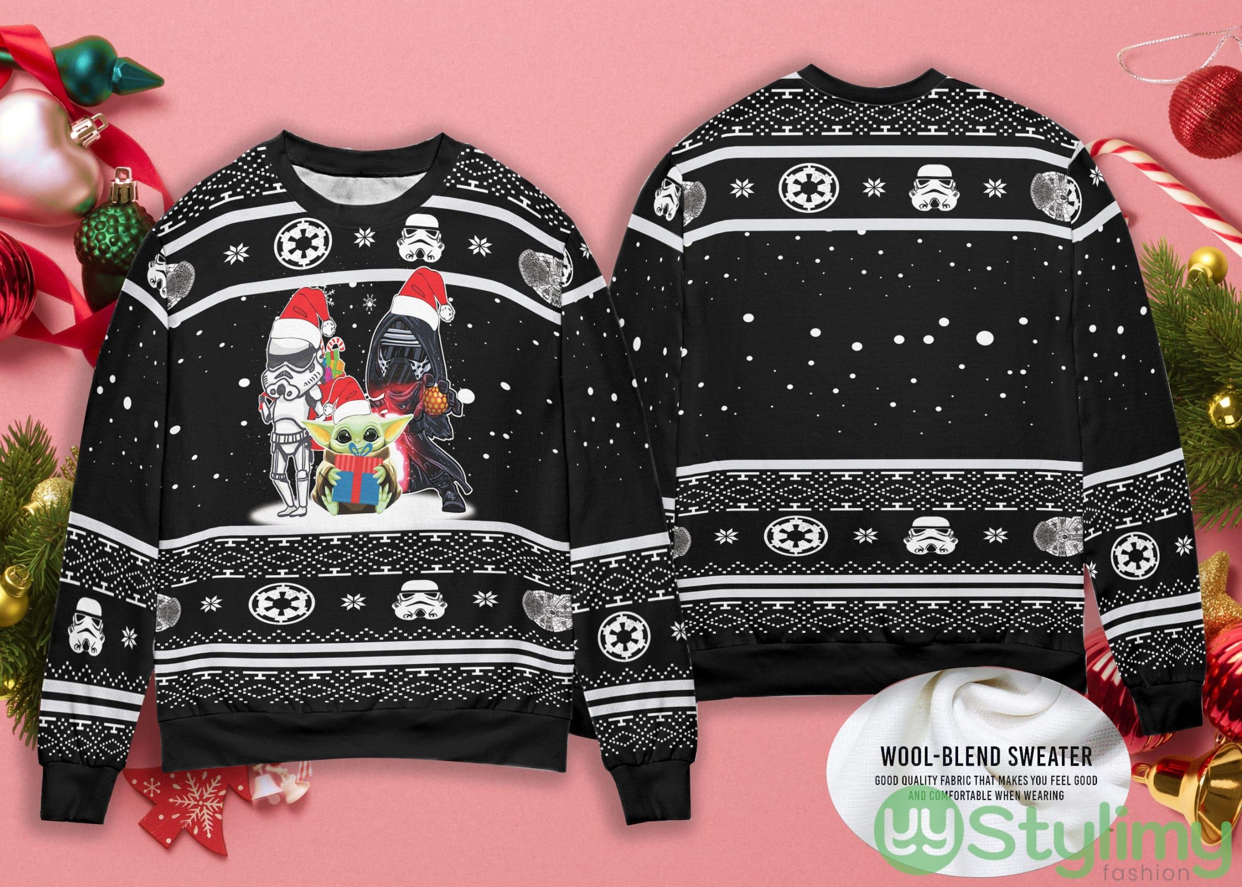 Star War Christmas Sweater Baby Yoda Star Boba Darth Vader Fett Ugly Christmas Sweater 5 Star War Christmas Sweater Baby Yoda Star Boba Darth Vader Fett Ugly Christmas Sweater Product Photo 1