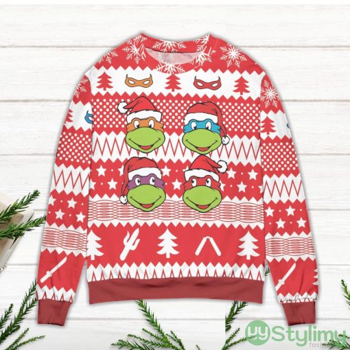 Teenage Mutant Ninja Turtles Pine Tree and Stars Ugly Christmas Sweater Product Photo 3