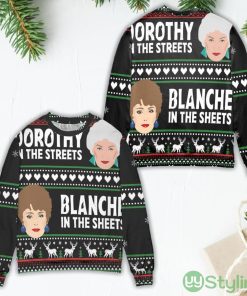 The Golden Girls Dorothy In The Streets Blanche In The Sheets Ugly Christmas Sweater Product Photo 1