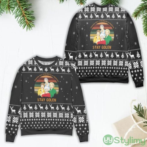 The Golden Girls Thank You for Being A Friend Snowflake Pattern Ugly Christmas Sweater Product Photo 1