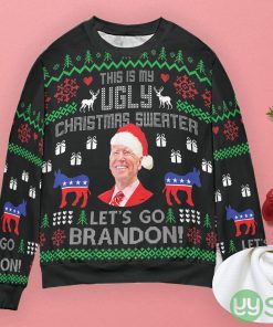 This Is My Ugly Christmas Sweater Joe Biden Let's Go Brandon Guly Christmas Sweater Product Photo 2