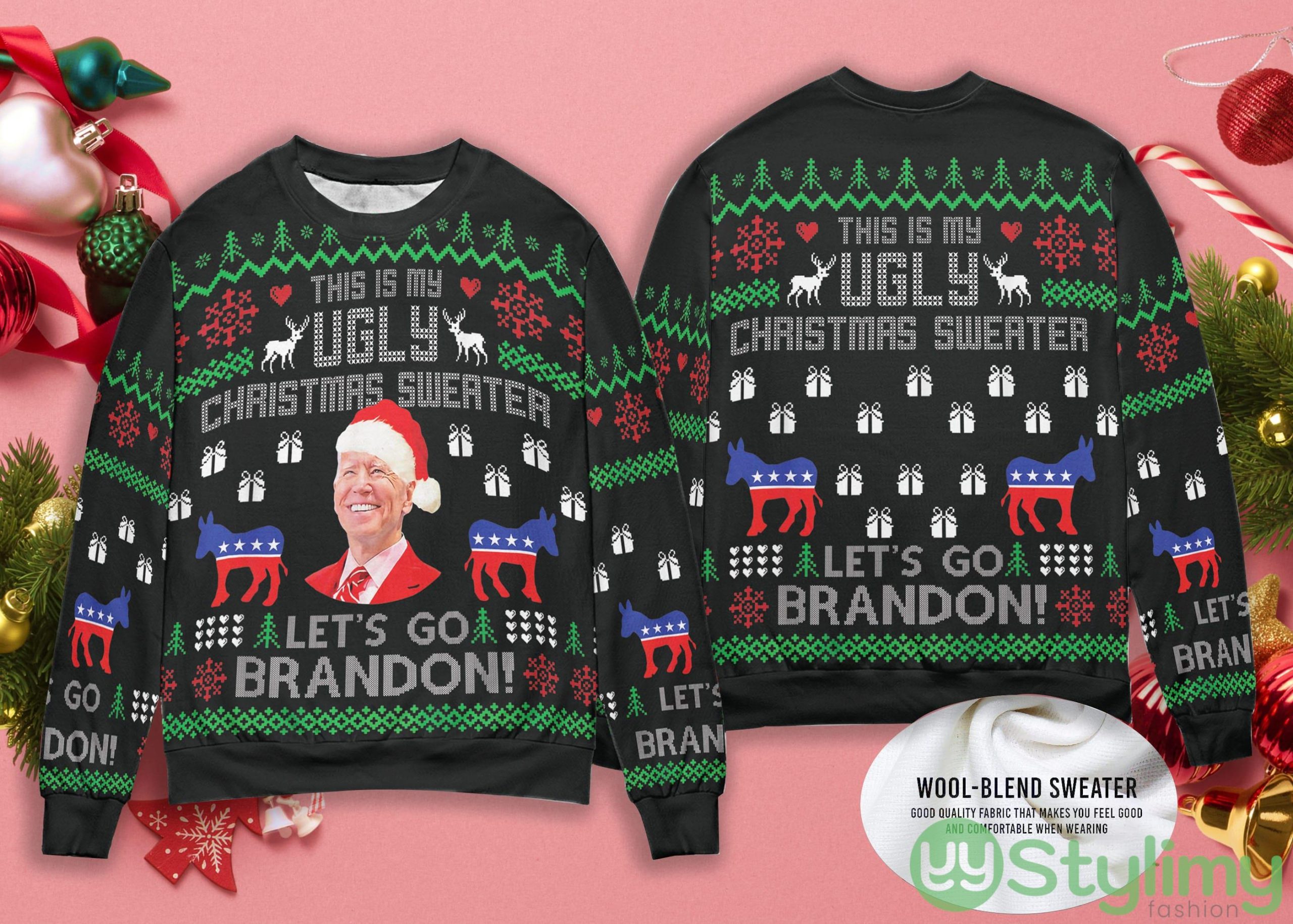 This Is My Ugly Christmas Sweater Joe Biden Let's Go Brandon Guly Christmas Sweater 4 this is my ugly christmas sweater joe biden lets go brandon guly christmas sweater scaled