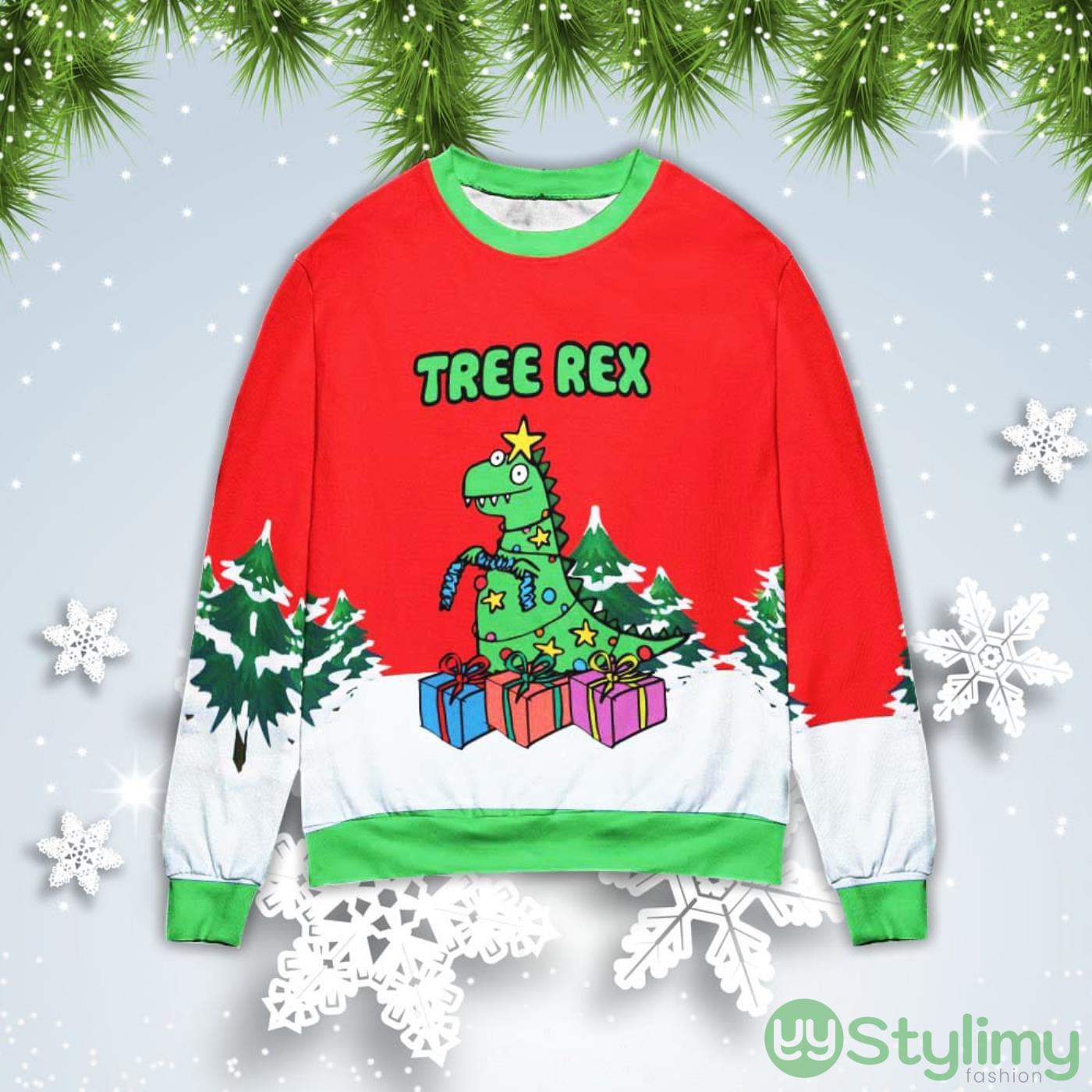 Tree Rex Light Up Christmas Gift Ugly Christmas Sweater 3 Tree Rex Light Up Christmas Gift Ugly Christmas Sweater Product Photo 1