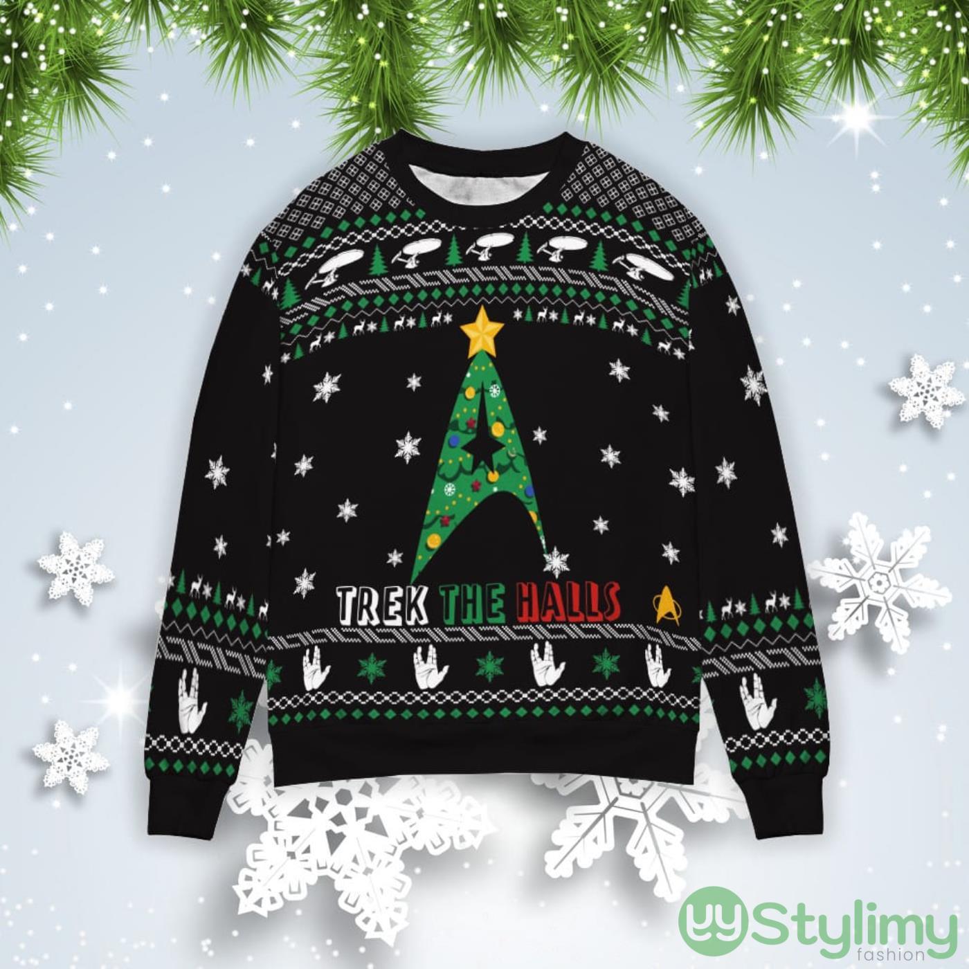 Trek The Halls Christmas Gift Ugly Christmas Sweater 2 Trek The Halls Christmas Gift Ugly Christmas Sweater Product Photo 1