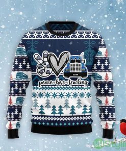 Truck Peace Love Ugly Christmas Sweater Product Photo 1