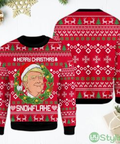 Trump Merry Christmas Snowflake Funny Laurel Wreath Trump Ugly Christmas Sweater Product Photo 2
