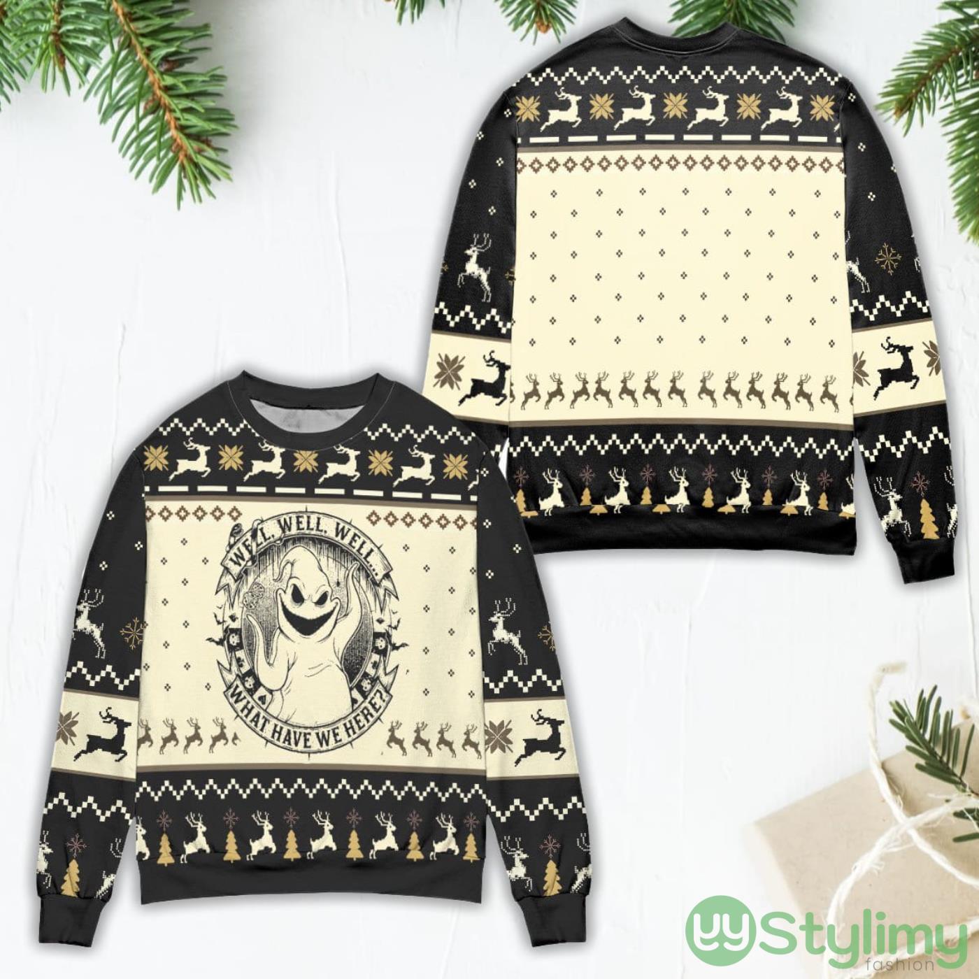 Well Well Well What Have We Here Oogie Boogie Ugly Christmas Sweater 4 Well Well Well What Have We Here Oogie Boogie Ugly Christmas Sweater Product Photo 1