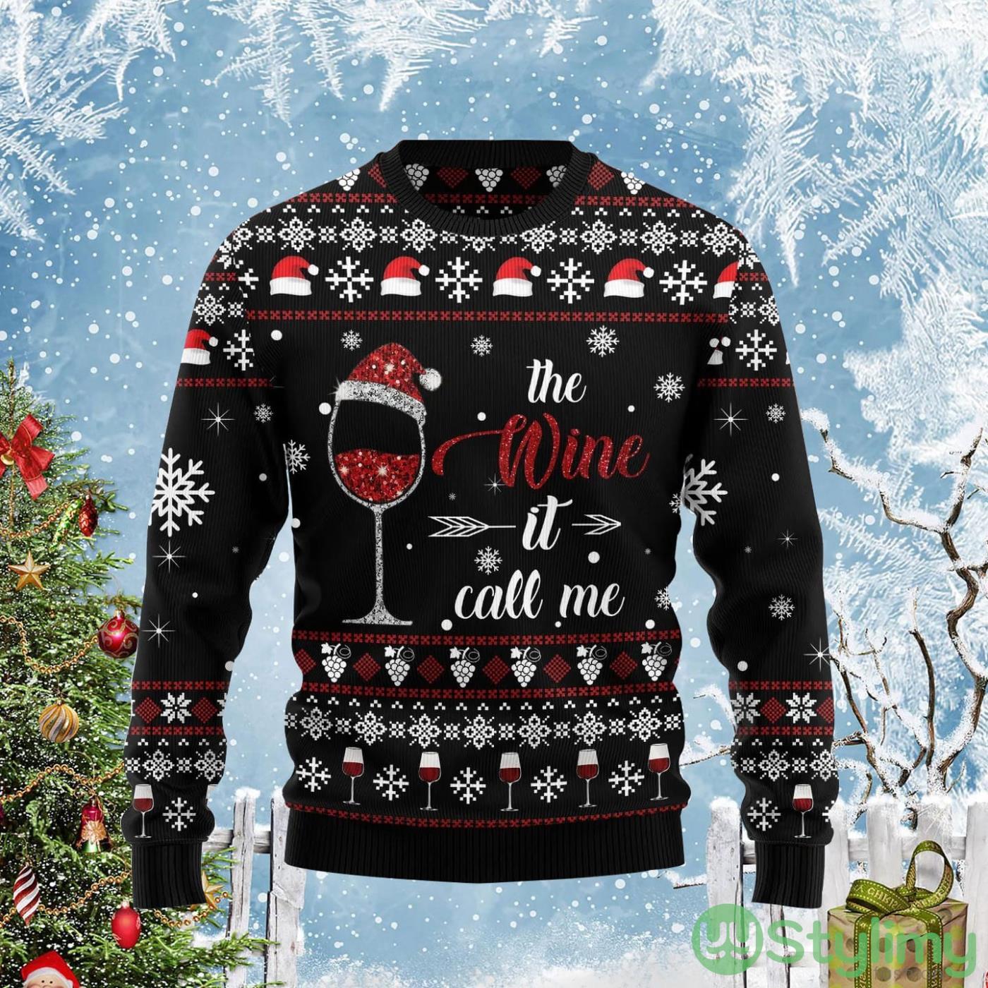 Wine Call Me Cute Christmas Gift Ugly Christmas Sweater 2 Wine Call Me Cute Christmas Gift Ugly Christmas Sweater Product Photo 1
