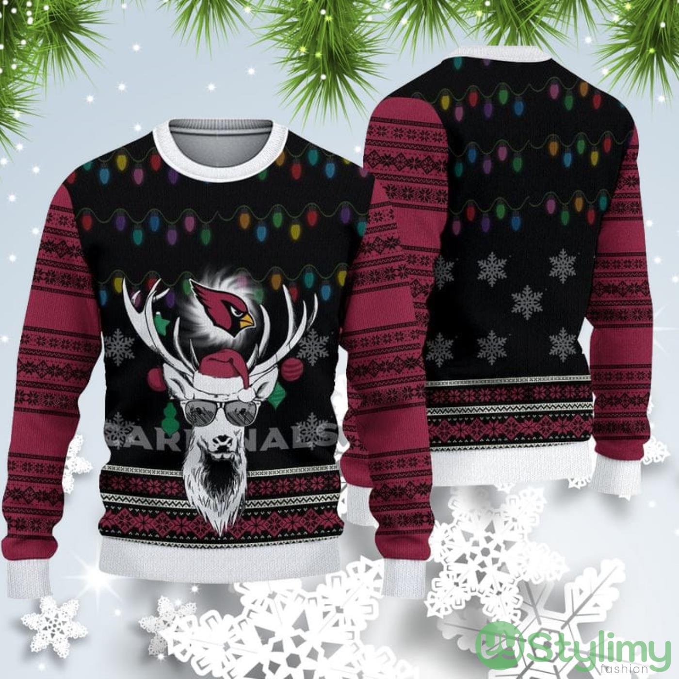 Arizona Cardinals Christmas Reindeer Ugly Christmas Sweater 3 Arizona Cardinals Christmas Reindeer Ugly Christmas Sweater Product Photo 1